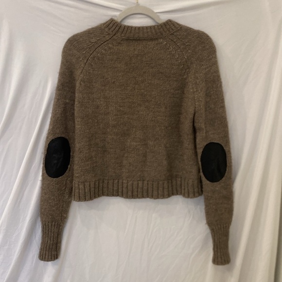 Pam & Gela crew neck wool Sweater Size: petite elbow patches - Picture 5 of 7